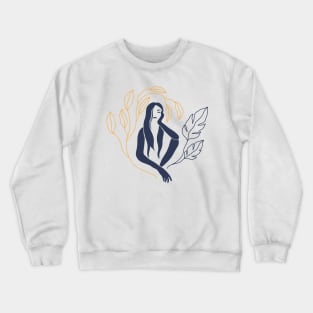 Summer Women Leaf Illustrations II Crewneck Sweatshirt